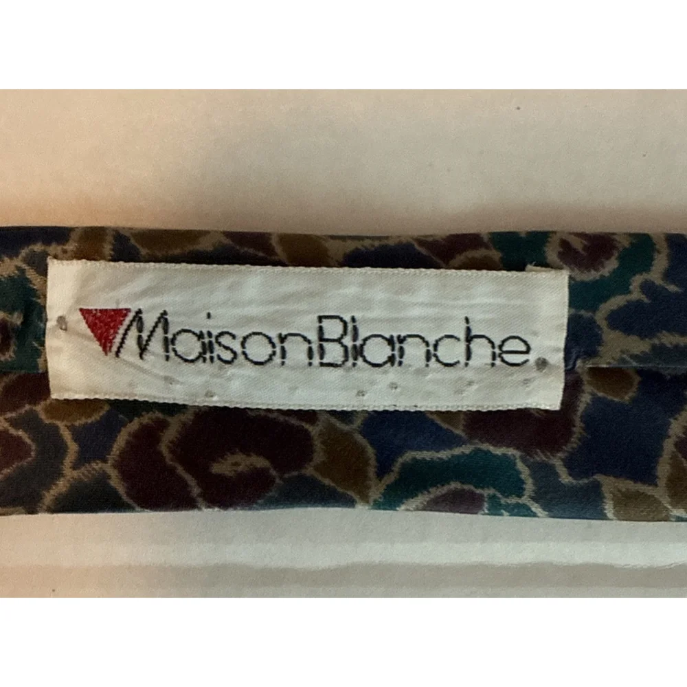 Vintage Geoffrey Beene 100% Silk Tie Made In Italy Jewel Tones Luxury floral